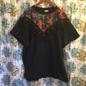 Vintage Neon Cowboy Top